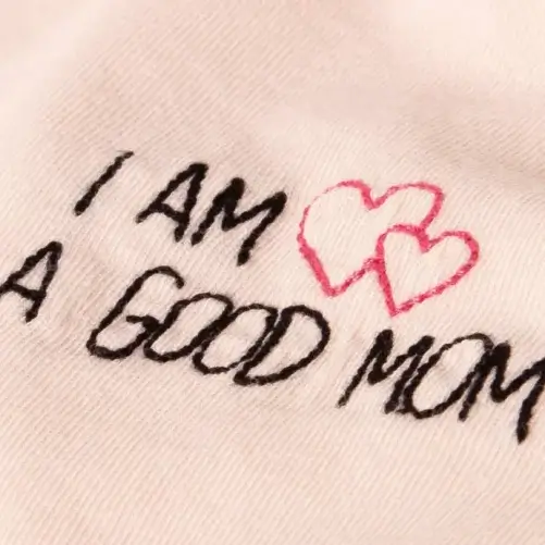 t-shirt stickerei rosa mom Merzz b. Schwanen
